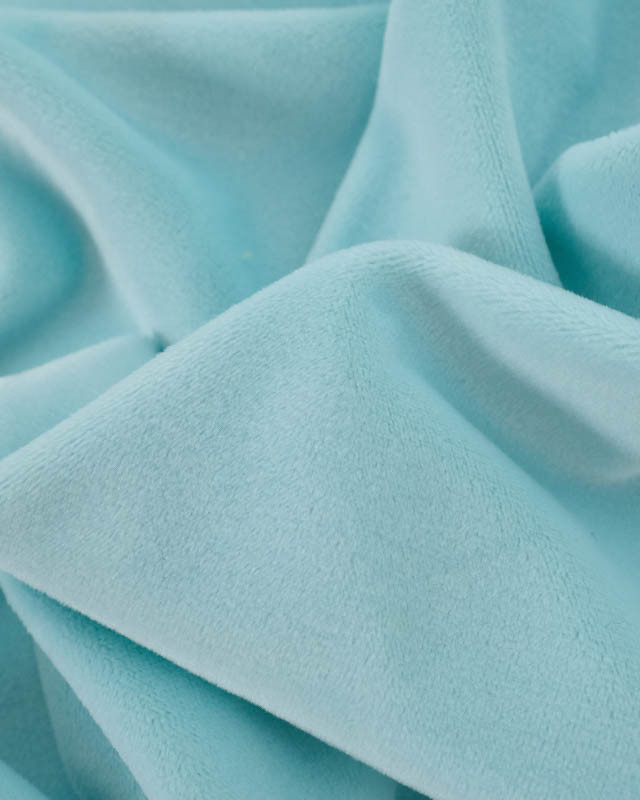 Tissu Velours Stretch Bleu Clair Oeko-tex - Mercerine