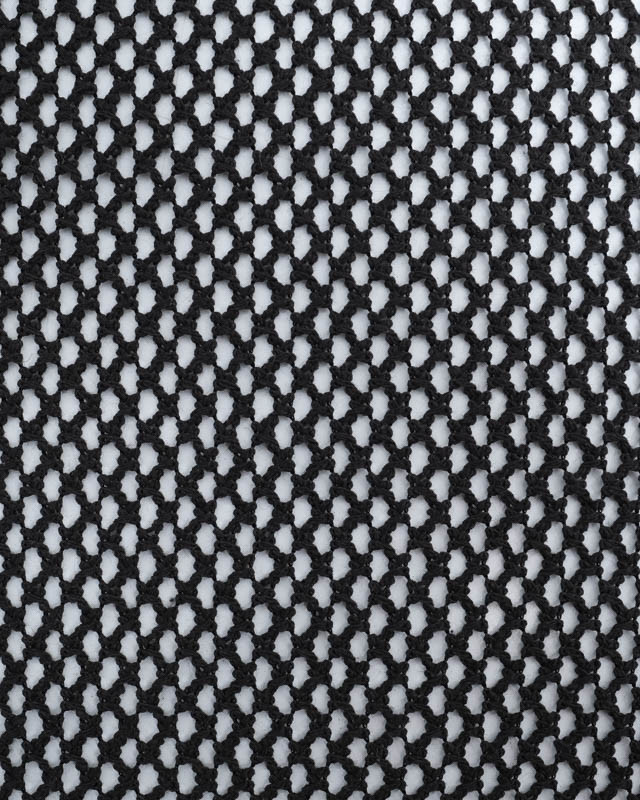 Tissu  Maille Crochet Noir- Mercerine