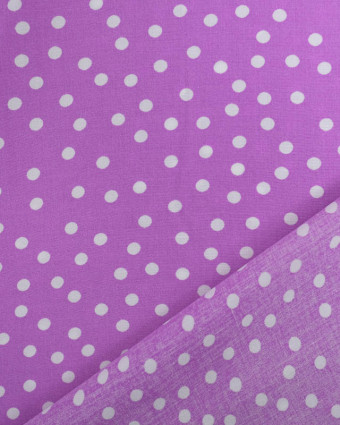 Viscose Mauve à Pois Oeko-Tex - Mercerine