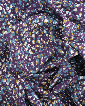 Viscose Stretch Effet Graou Violet et Bleu - Mercerine