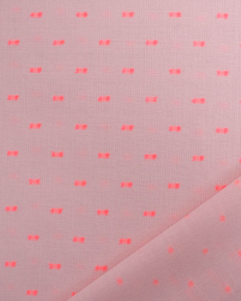 Tissu Voile de Coton Rose Plumetis Fluo Rose Oeko-Tex - Mercerine