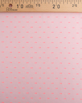 Tissu Voile de Coton Rose Plumetis Fluo Rose Oeko-Tex - Mercerine