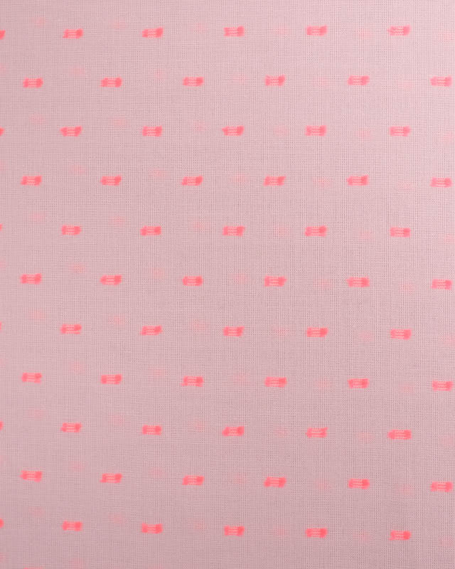 Tissu Voile de Coton Rose Plumetis Fluo Rose Oeko-Tex - Mercerine