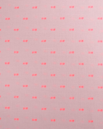 Tissu Voile de Coton Rose Plumetis Fluo Rose Oeko-Tex - Mercerine