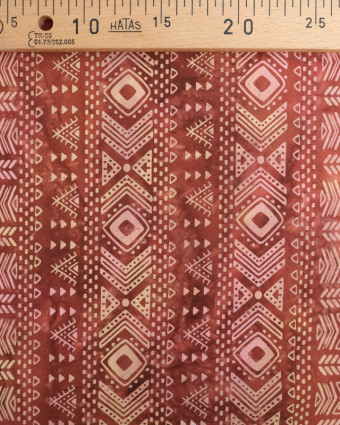 Tissu Coton Batik Motif Ethnique Terracotta - Mercerine