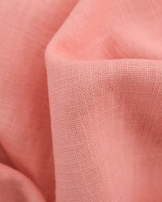 Tissu Lin Lavé Rose Blush Oeko-Tex - Mercerine