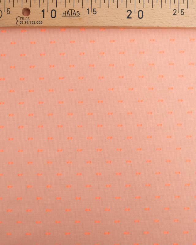 Tissu Voile de Coton Plumetis Orange Fluo Oeko-Tex - Mercerine