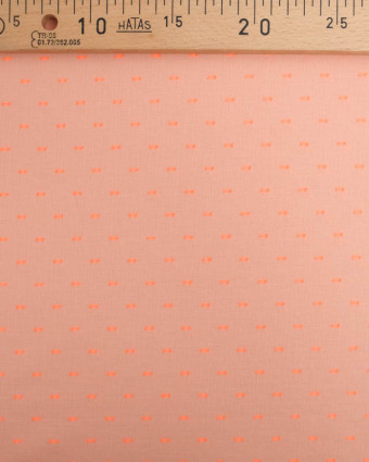 Tissu Voile de Coton Plumetis Orange Fluo Oeko-Tex - Mercerine