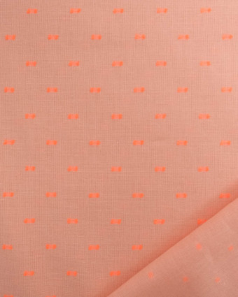 Tissu Voile de Coton Plumetis Orange Fluo Oeko-Tex - Mercerine