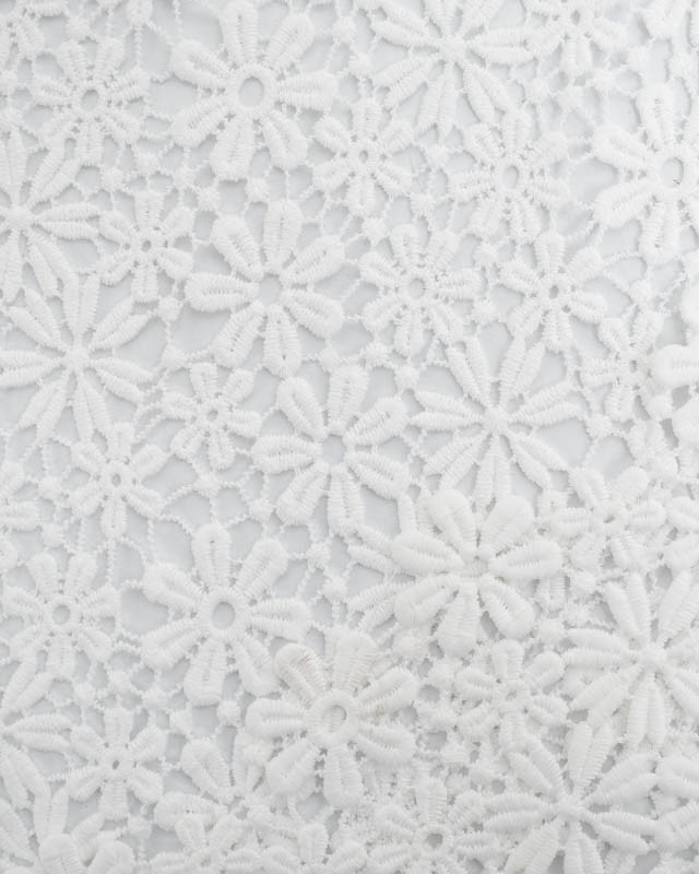 Tissu Dentelle Crochet Blanche Fleur -Mercerine