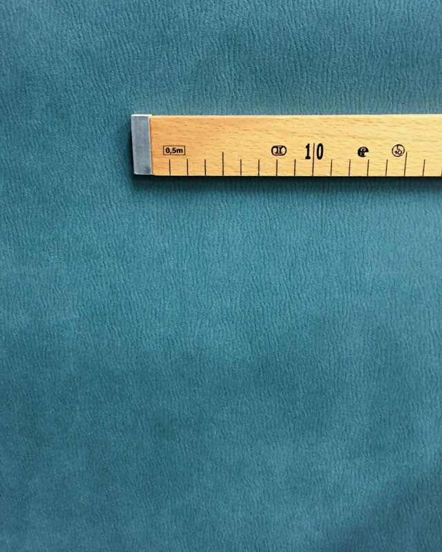 Tissu au mètre : Simili Cuir Daim Bleu Vert Abilene - Mercerine
