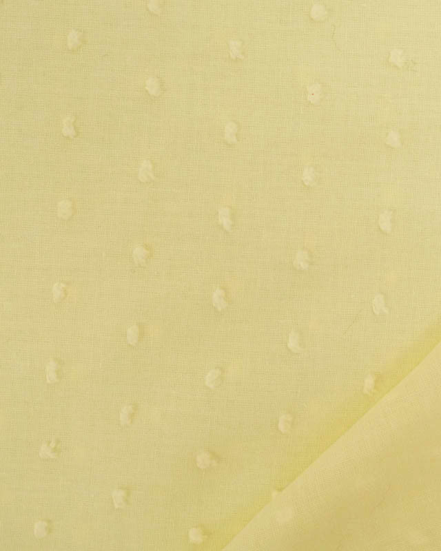 Tissu Voile de Coton Plumetis Jaune Pastel - Oeko-Tex - Mercerine