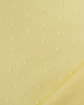 Tissu Voile de Coton Plumetis Jaune Pastel - Oeko-Tex - Mercerine