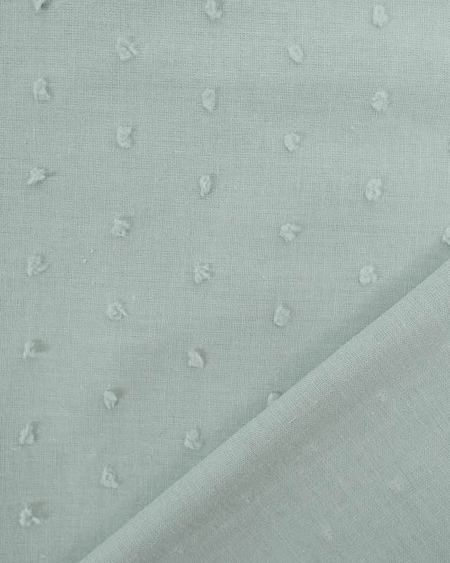 Tissu Voile de Coton Plumetis Vert de Gris- Oeko-Tex - Mercerine