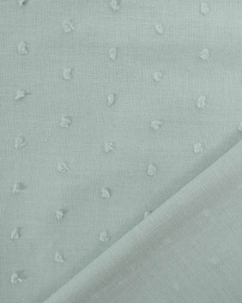 Tissu Voile de Coton Plumetis Vert de Gris- Oeko-Tex - Mercerine