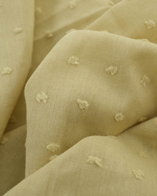 Voile de Coton Plumetis Olive- Oeko-Tex - Mercerine