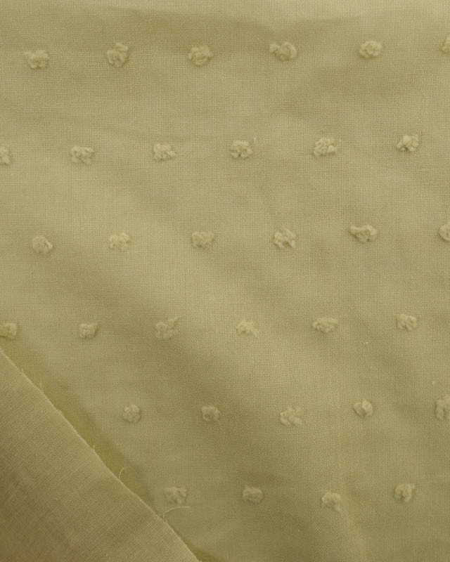 Voile de Coton Plumetis Olive- Oeko-Tex - Mercerine