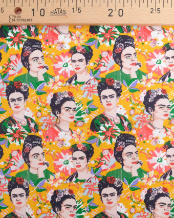 Tissu Cretonne de Coton Ocre Frida - Mercerine