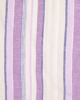 Lin Viscose Rayé Mauve