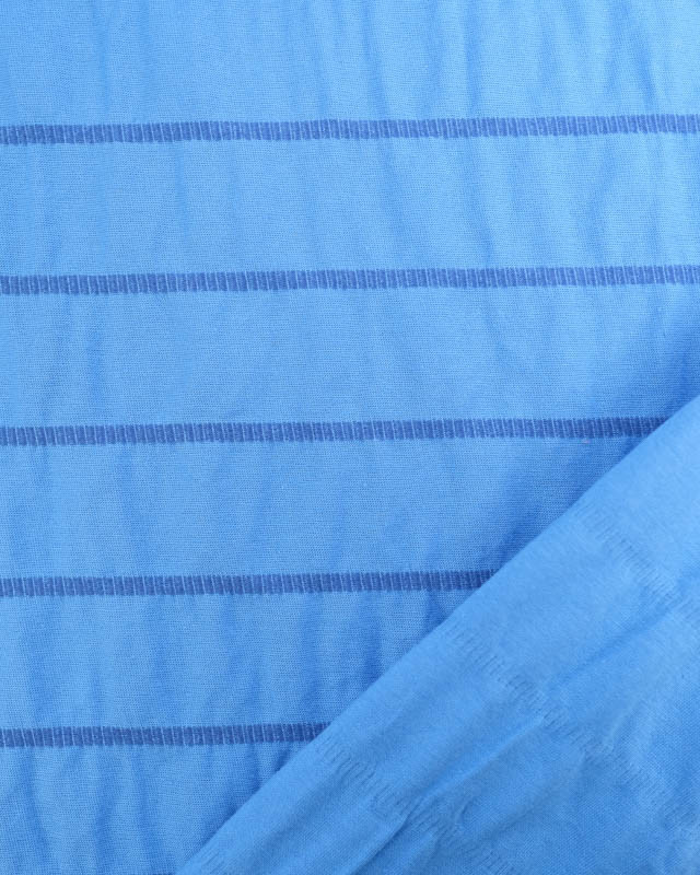 Tissu Jersey Smocké Bleu Océan  - Mercerine