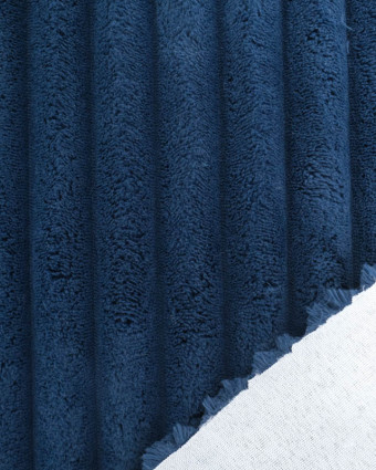 Tissu Velours Mega Côtes Bleu Nuit Ambre - Mercerine