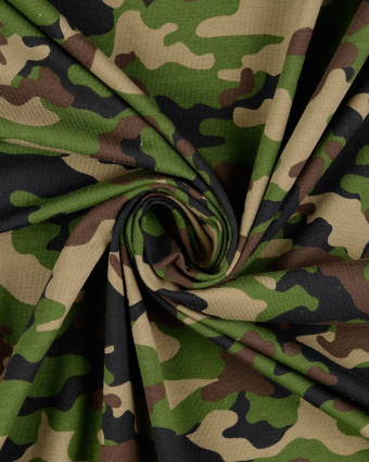 Jersey Coton Camouflage Vert - Mercerine