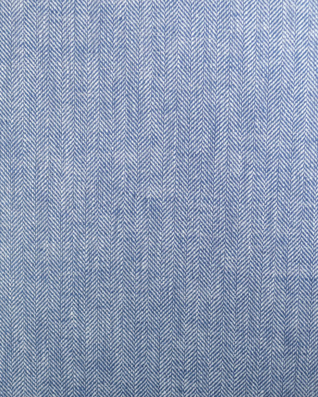 Tissu Lin Viscose Chevrons Bleu - Mercerine