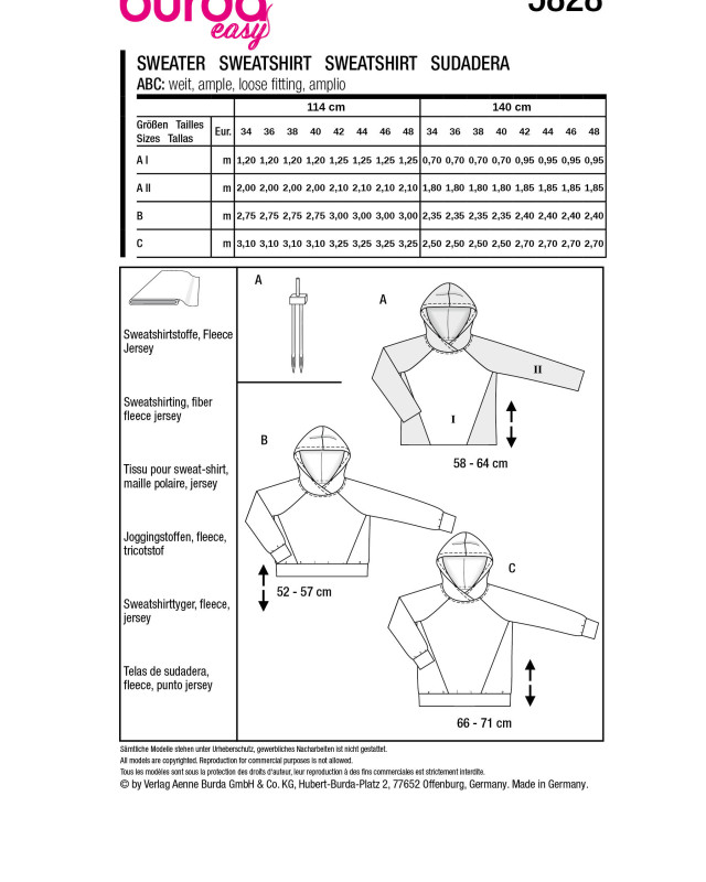 Patron Pull Burda 5828 - Patrons couture - Mercerine