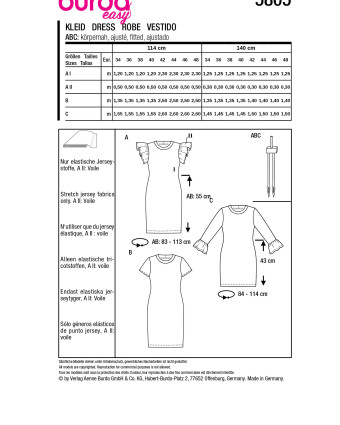 Patron Robe Burda 5805 - Patrons couture - Mercerine