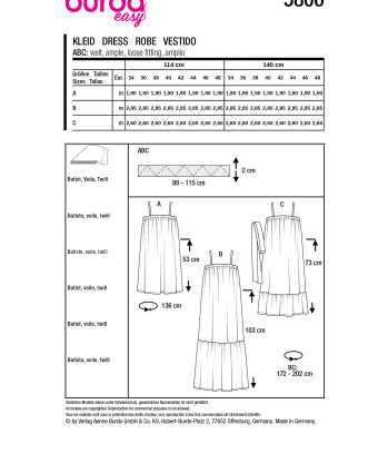 Patron Robe Burda 5806 - Patrons couture - Mercerine