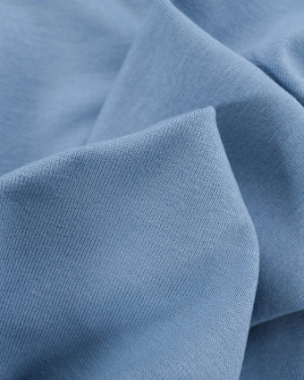 Jersey de Viscose Uni Bleu Oeko-Tex  -Mercerine