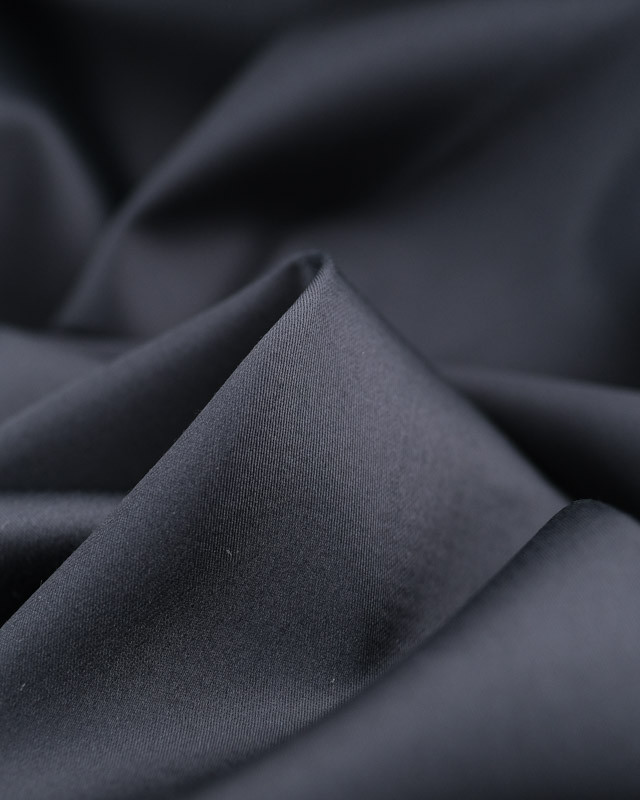 Satin De Coton Léger Noir Oeko-Tex - Mercerine