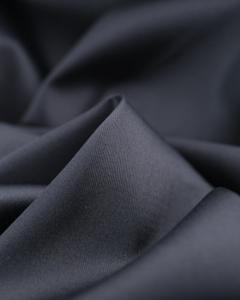 Satin De Coton Léger Noir Oeko-Tex - Mercerine