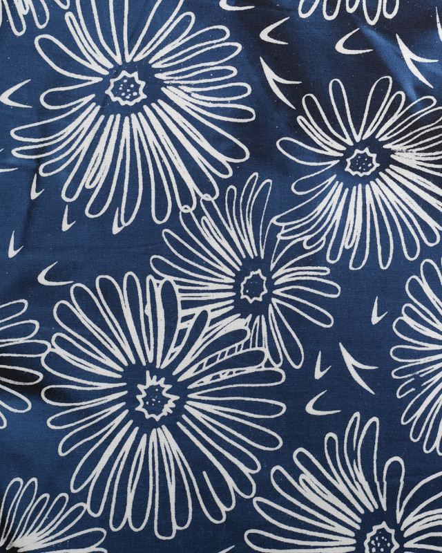 Coton Batik Marine Marguerite - Mercerine