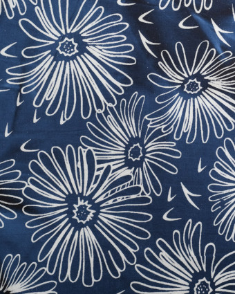 Coton Batik Marine Marguerite - Mercerine