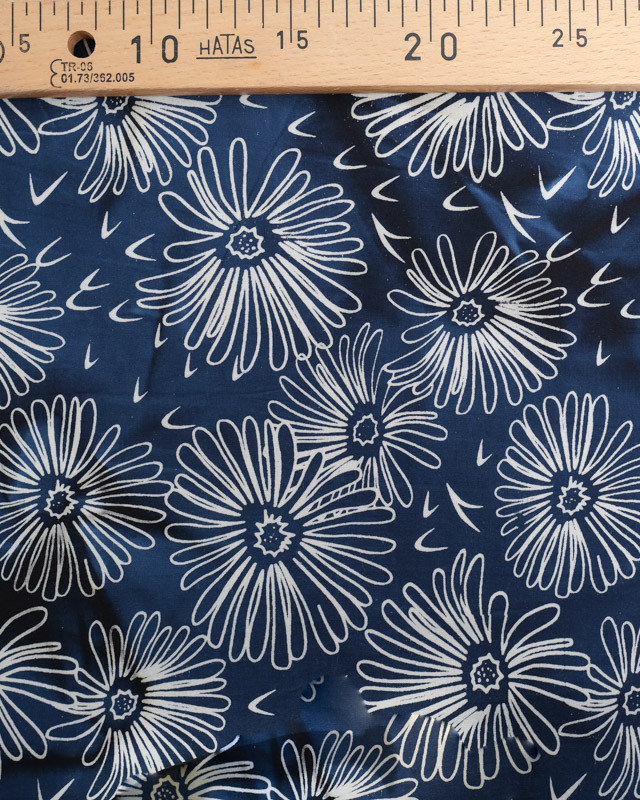 Coton Batik Marine Marguerite - Mercerine