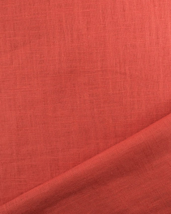 Tissu 100% lin lavé : couleur Terracotta OekoTex - Mercerine