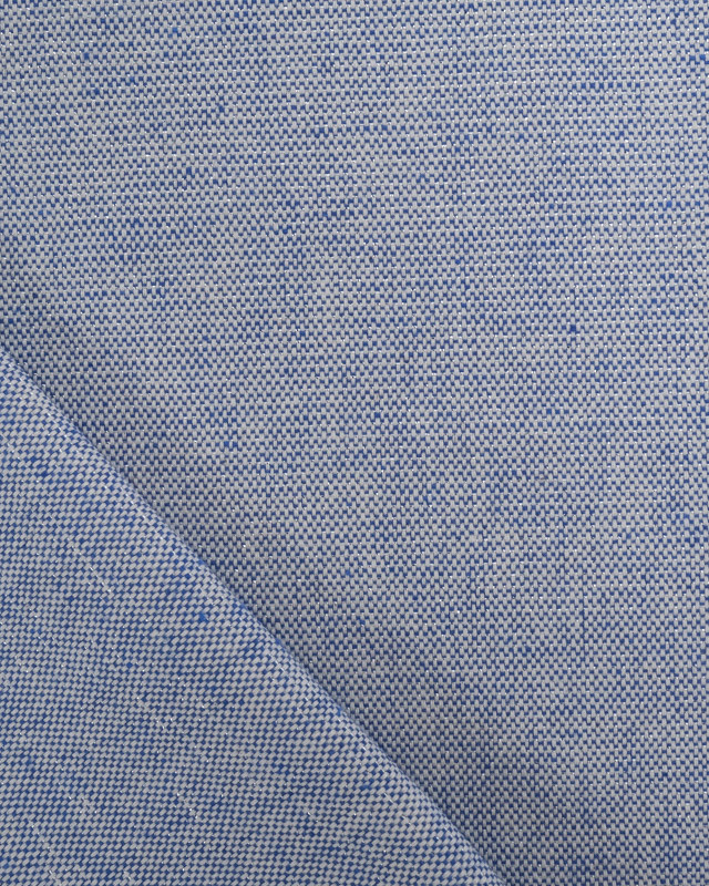 Aspect Lin Lurex Bleu Argent Oekotex - Mercerine