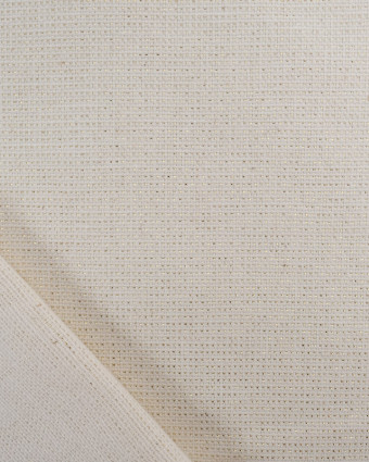 Tissus au mètre : Tissu Effet Lin Lurex 280Cm Oekotex Blanc Or   - Mercerine