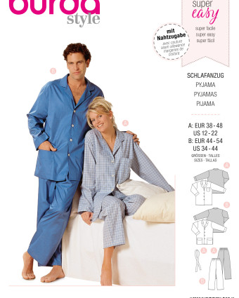 Patron Burda  Pyjama - Burda 2691 - Mercerine