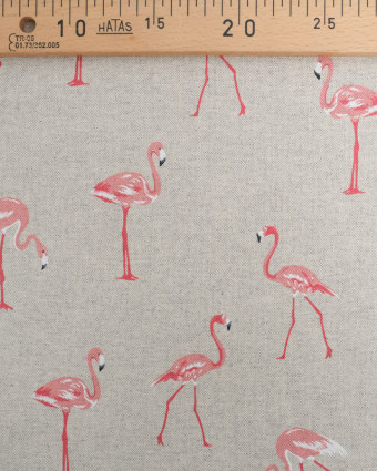 Tissu Effet Lin Flamant Rose - Mercerine