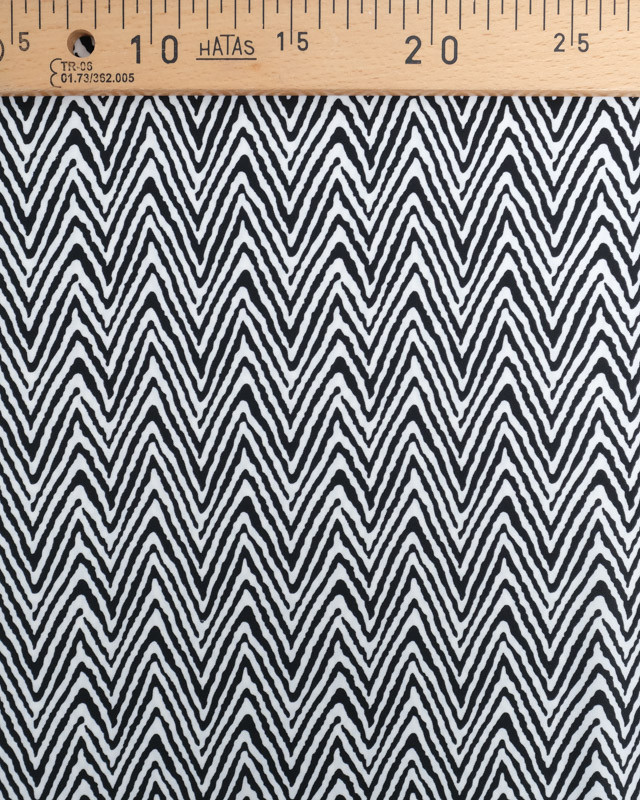 Tissu lycra Chevron Noir et Blanc  - Mercerine