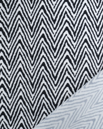 Tissu lycra Chevron Noir et Blanc  - Mercerine