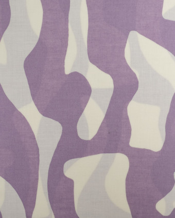 Voile de Coton Motif Abstrait Mauve - Mercerine