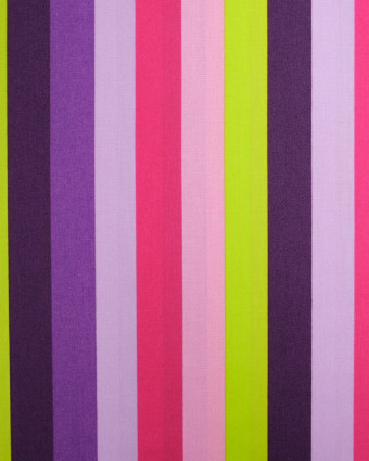 Popeline de Coton Summer Stripe Violet Vert Rose - Nerida Hansen - Mercerine