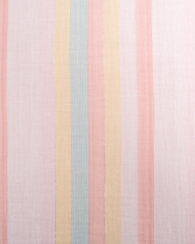 Double Gaze Rose Pastel Rayures Colorées Lurex - Mercerine