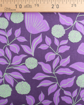 Toile de Coton Vines Violet et Vert - Nerida Hansen - Mercerine