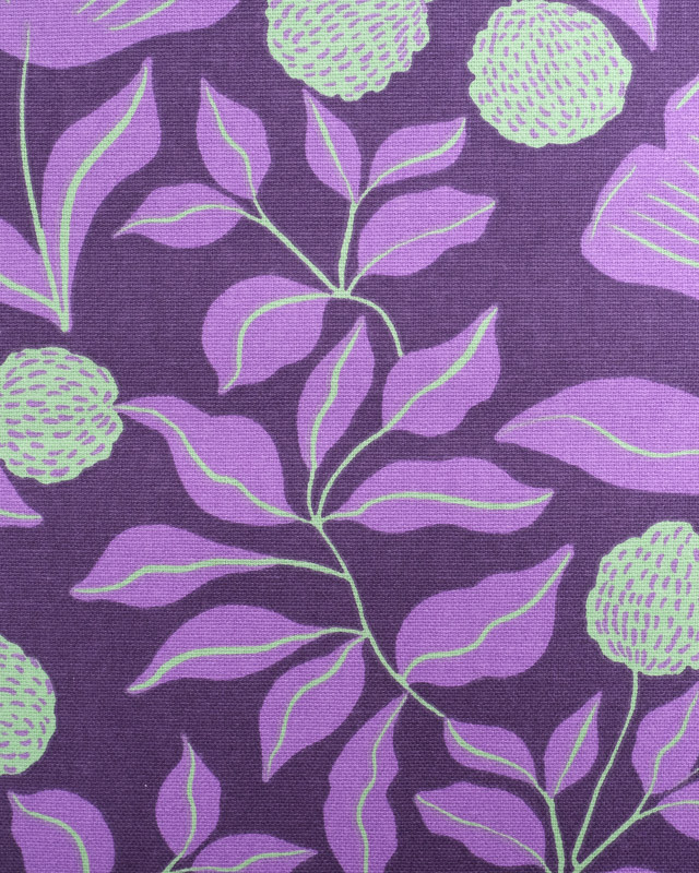 Toile de Coton Vines Violet et Vert - Nerida Hansen - Mercerine