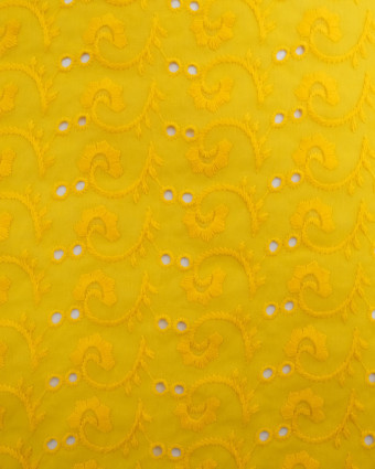 Broderie anglaise jaune- Mercerine