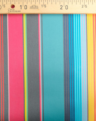 Tissu Extérieur Dralon Enduit Rayures Multicolores - Mercerine